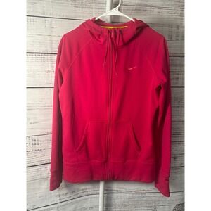 Nike Therma-FIT Full‎ Zip Hoodie Jacket Red Activewear Womens Medium